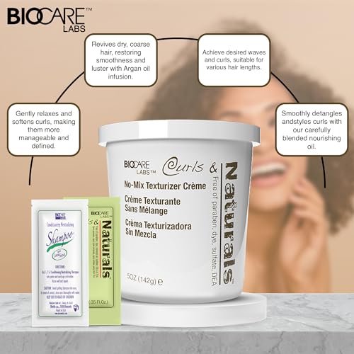 Biocare Curls & Naturals Hair & Curl Softener Kit With Moroccan Argan Oil | Natural Curl Patterns Nourishes & Moisturizes Hair Detangle, and Texturize, Curl Softener Kit - Image 2