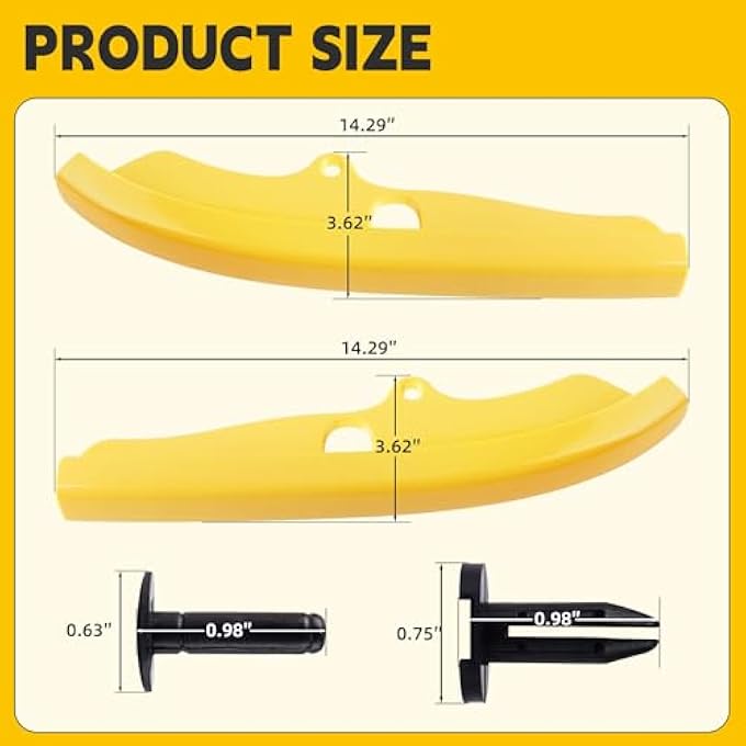 TENGBASE Front Bumper Lip Splitter Cover, for 2015-2023 Dodge Challenger, R/T GT SRT, 2PCS, Yellow - Image 5