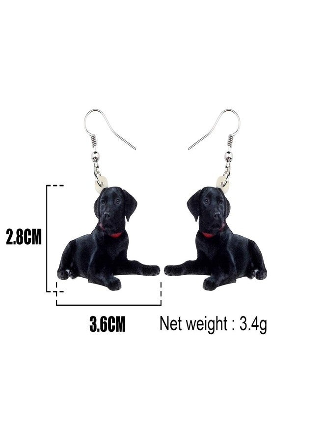 NEWEI Acrylic Lying Black Labrador Dog Dangle Earrings Drop Animal Jewelry For Women Gift Charm Accessories - Image 5