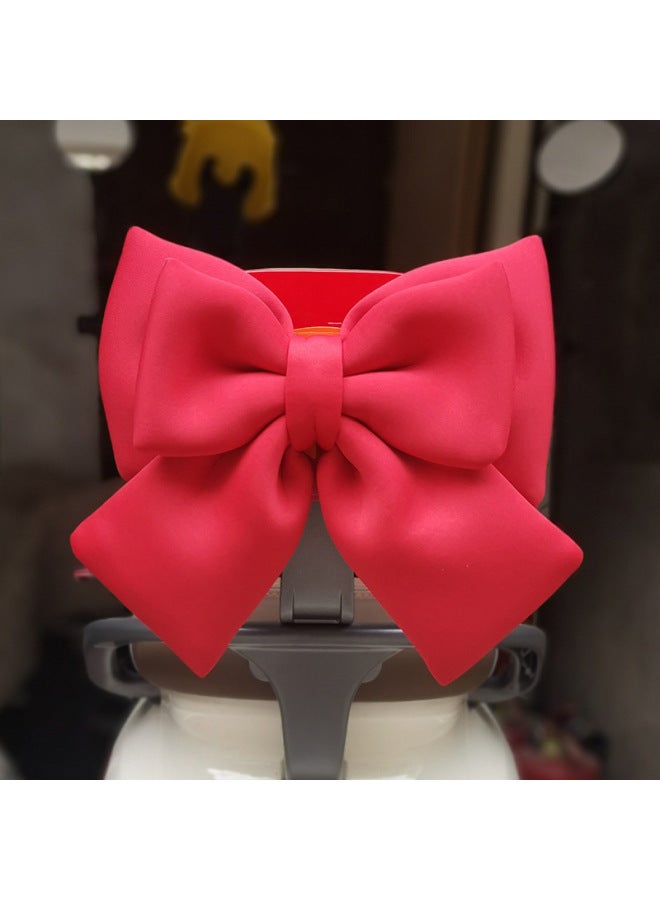 Internet-famous Car Rear Pendant Large Bow Car Ornaments Trunk Motorcycle Electric Car Motorcycle Decoration-Colour:Bright Red High-quality Fabric/no Wrinkles-Proportion:Standard  - Image 1
