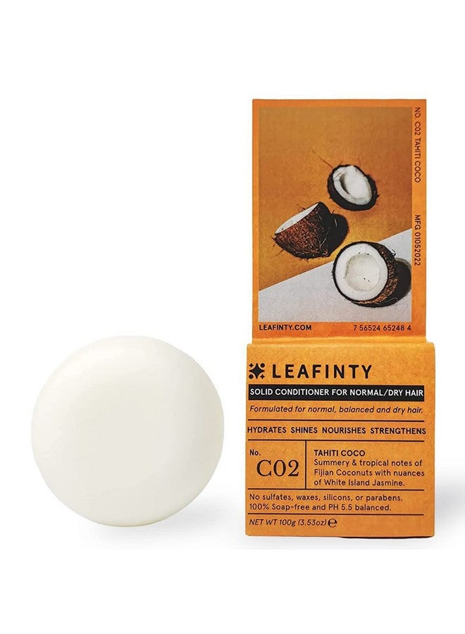 LEAFINTY Solid Conditioner Bar For Normal & Dry Hair Hydrates Shines Nourishes Sulfate Free Natural Ecofriendly Sustainable Zero Waste100G (Pack Of 1 Up To 75 Uses) - Image 1