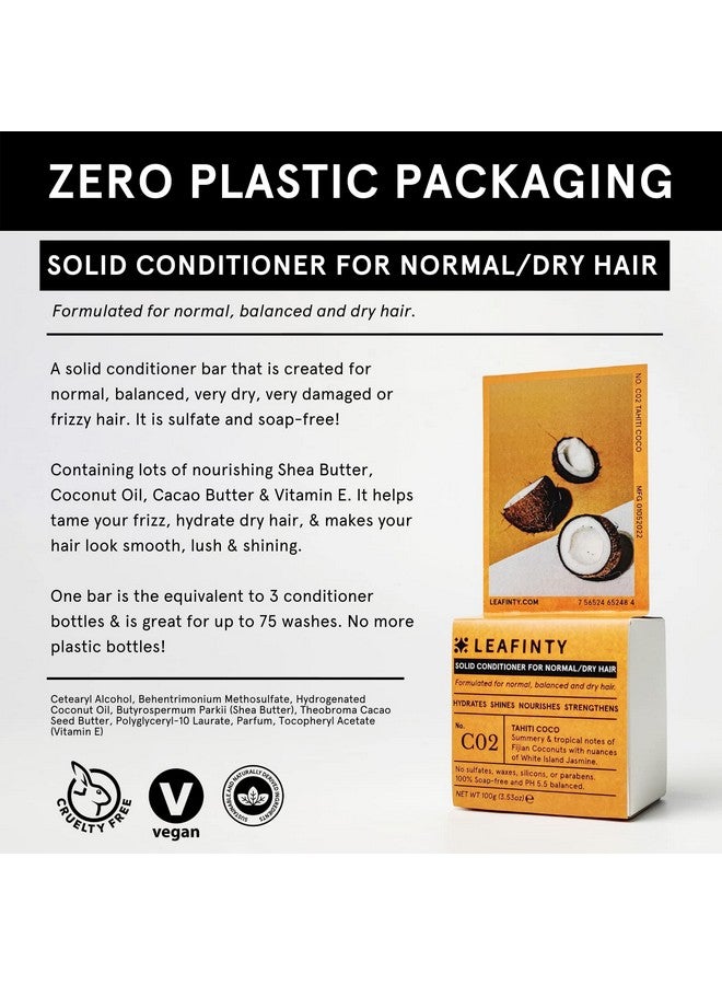 LEAFINTY Solid Conditioner Bar For Normal & Dry Hair Hydrates Shines Nourishes Sulfate Free Natural Ecofriendly Sustainable Zero Waste100G (Pack Of 1 Up To 75 Uses) - Image 3