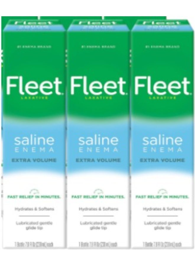 Fleet حقنة شرجية ملينة بمحلول ملحي إضافي، 7.8 أونصة (عبوة من 3 قطع) - Image 1