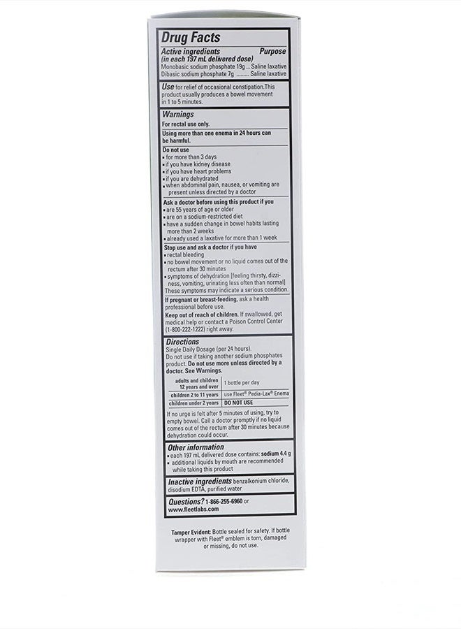 Fleet Enema Extra Saline Laxative, 7.8 oz. (Pack of 3)  - Image 2