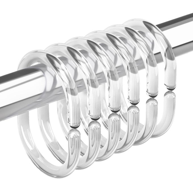 PLASTIC SHOWER CURTAIN RINGS SHOWER CURTAIN HOOKS 24 PCS C SHAPED SHOWER HOOKS FOR SHOWER CURTAIN CLEAR SHOWER CURTAIN HOOKS FOR BATHROOM