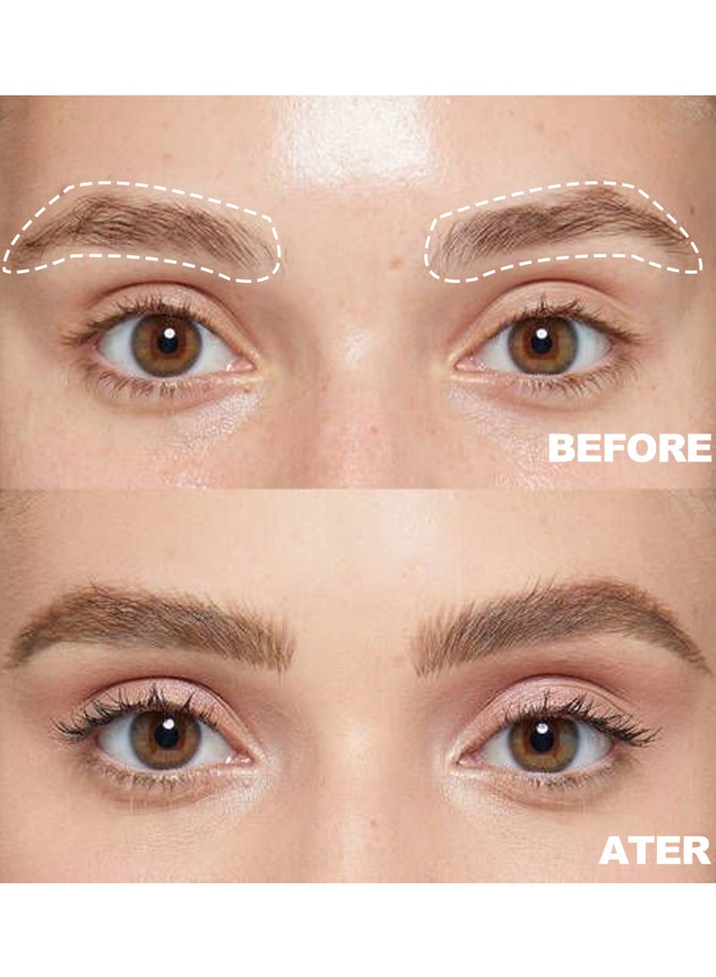 هاندايان قلم حواجب سائل مقاوم للماء يدوم طويلاً بأربعة شوكات طبيعي دقيق للغاية مقاوم للعرق لا يترك علامات تركيبة جديدة تدوم طويلاً بني اللون - Image 5