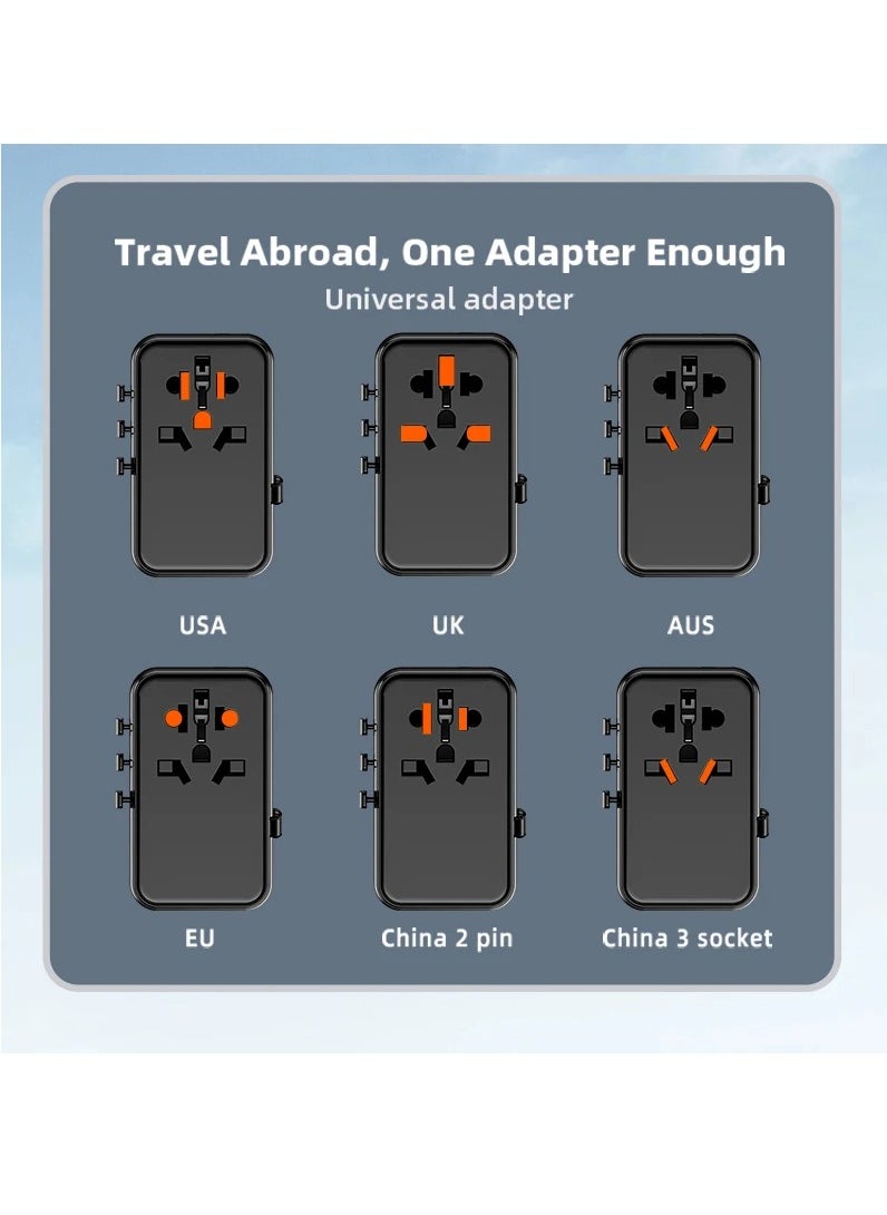 ALGHAFA ALGHAFA PD 35W Worldwide Travel Power Adapter 2USB-A+3USB-C Charger Plug Converter  - Image 5