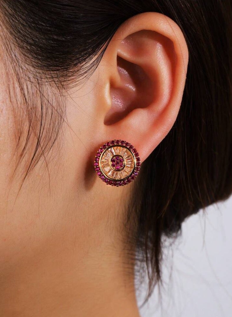 إيكوال حلق أذن نسائي صغير جداً بتصميم أنيق وعالي الجودة مرصع بالزركون - Image 1