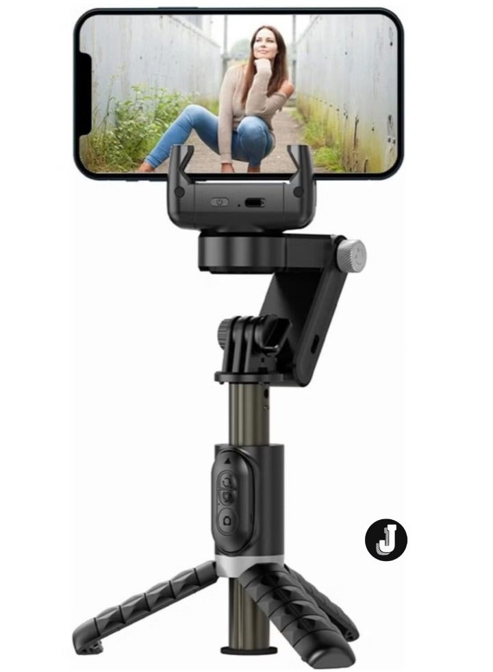 JAJEEK "New Q18 Desktop Tripod Gimbal Stabilizer with 360° Rotation, Wireless Remote & Auto-Tracking – Portable Smartphone Stabilizer with Fill Light for iPhone & Android" - Image 1