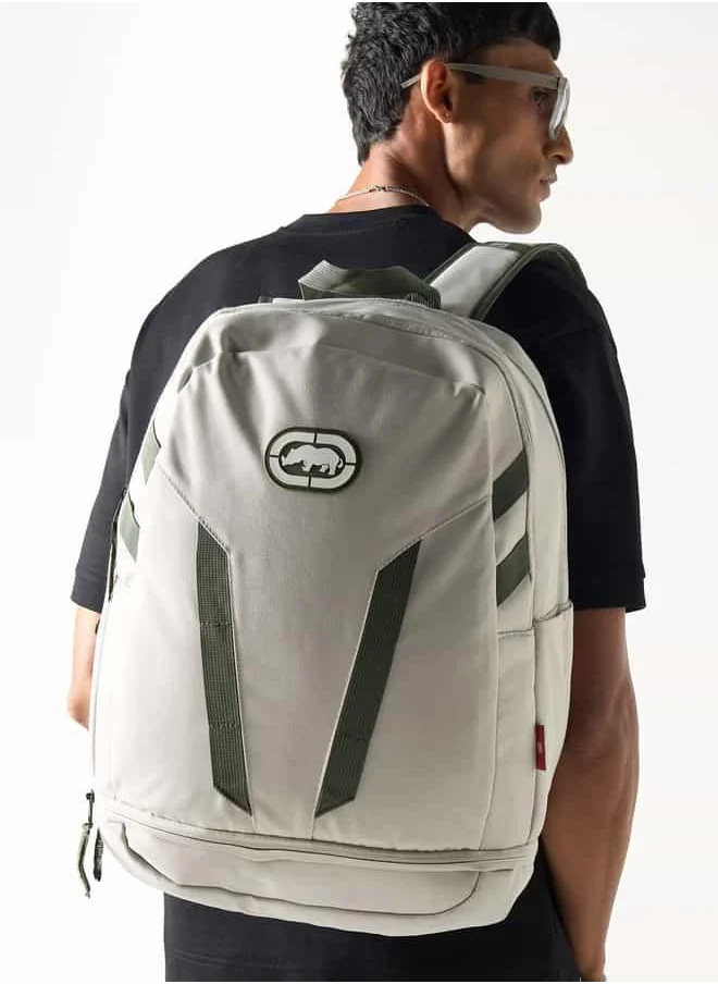 Ecko Unltd. Ecko Unltd Panelled Backpack with Adjustable Straps and Zip Closure