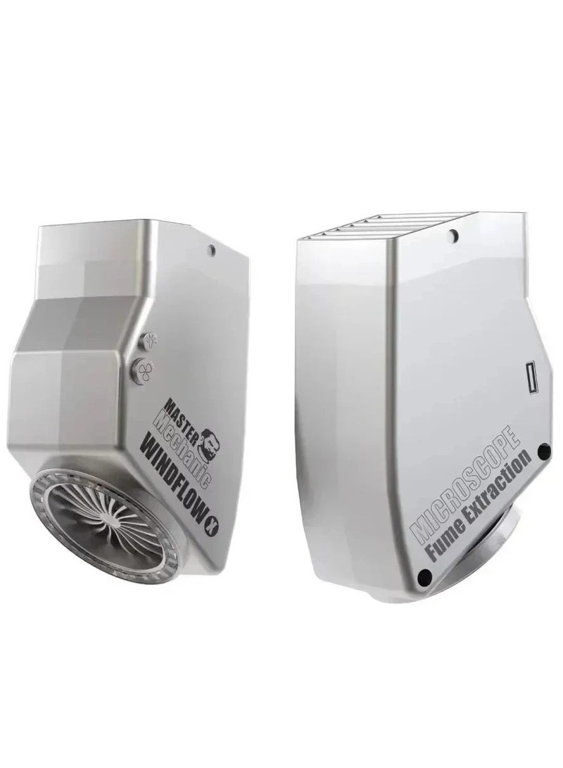 MECHANIC WindFlow X Exhaust Fan with LED Light – 8000RPM Portable Fume Extraction Tool (52x58x106mm) for Microscope, Welding, Soldering & Phone PCB Repair - Image 2