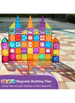 GRAFLO GRAFLO Magnetic Building Tiles  70 Pcs Set of Vibrant 3D Blocks, Encourages Creative Construction, Promotes Educational Brain Development, Stimulates Imagination, STEM Toy for Kids 3+ Years  - Image 4