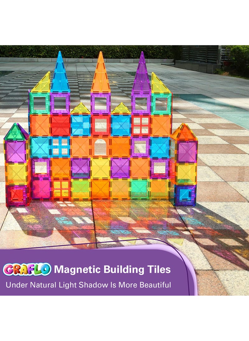 GRAFLO - GRAFLO Magnetic Building Tiles  70 Pcs Set of Vibrant 3D Blocks, Encourages Creative Construction, Promotes Educational Brain Development, Stimulates Imagination, STEM Toy for Kids 3+ Years - Image 1