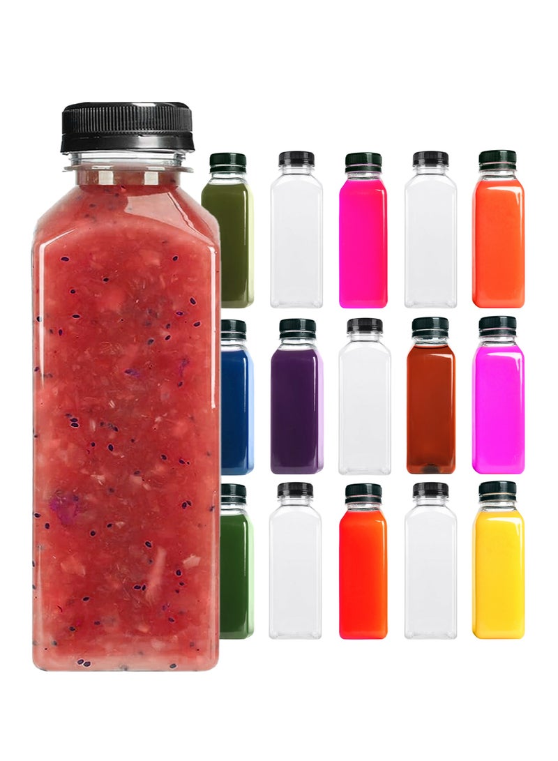 HYFY [24 PCS] 500ml Plastic Juice Bottles 16oz Clear Plastic Bottles With Caps Milk Bottle Water Bottles For Kids Empty Bottle Zamzam Water Gym Water Bottle Reusable Plastic Juice Bottle Leak Proof