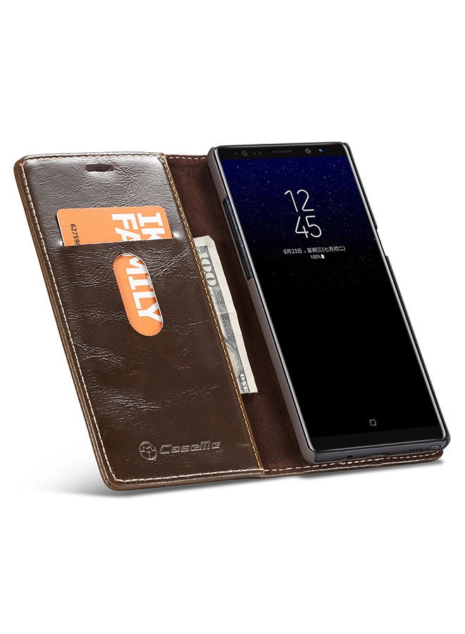 NIBEMINENT Protective Wallet Case Cover For Samsung Galaxy Note 8 Brown  - Image 3