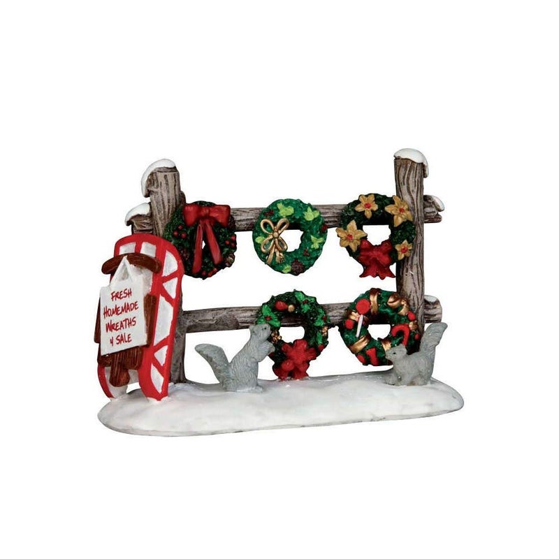 Lemax Christmas Village Christmas Wreaths 4 Sale  54942