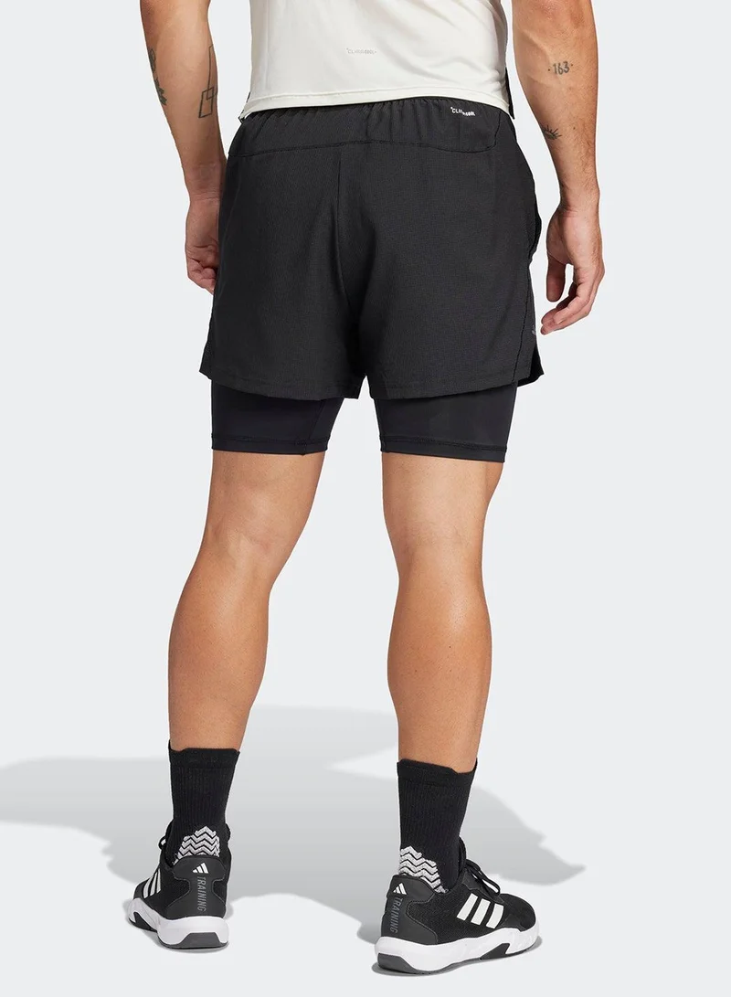 Adidas Gym+ 2In1 Short Black Training Shorts For Men XS