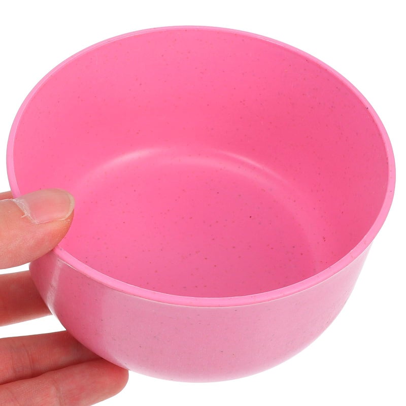 Pink Plastic Cereal Bowls Set 10Pcs Reusable Stackable Soup Salad Containers For Family Camping - Image 4