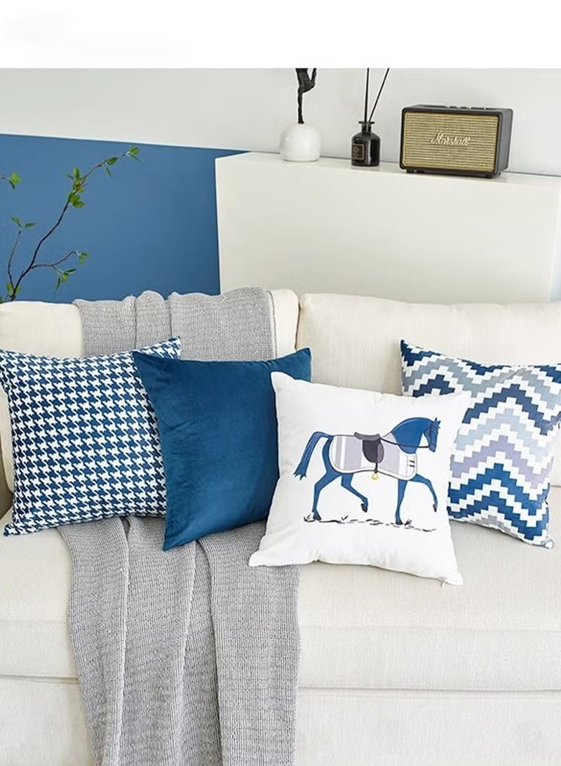 يوڠام طقم من 4 أغطية وسائد ديكورية عصرية، بمقاس 45 × 45 سم (18 × 18 بوصة)، بتصميم مزدوج الجانبين، مناسبة لغرفة المعيشة أو الأريكة أو السيارة أو السرير - Image 4