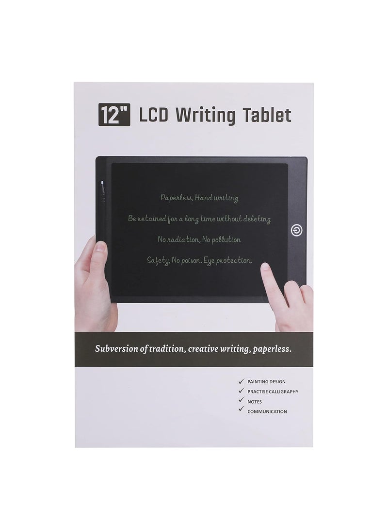 جهاز لوحي للكتابة بشاشة LCD للأعمال/الطلاب (أسود) - 12 بوصة - Image 4