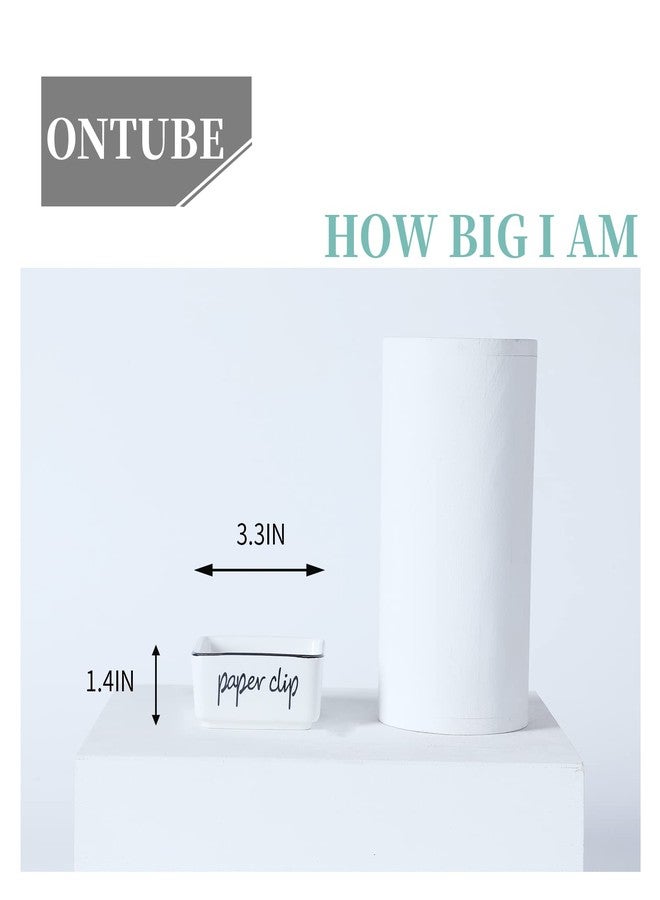 ONTUBE Ceramic Farmhouse Paper Clip Holders for Desk 3.3 Inch, White - Image 5