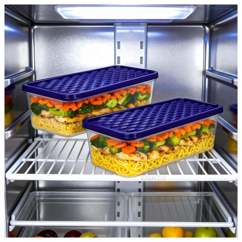 Eightiz Tight Plastic Food Fridge Storage Containers Set for Kitchen | Pantry Organizers Accessories Items,Storage Boxes Dishwasher,Freezer Safe Durable, and Space-Saving (1200 ML, Pack of 2) - Image 5