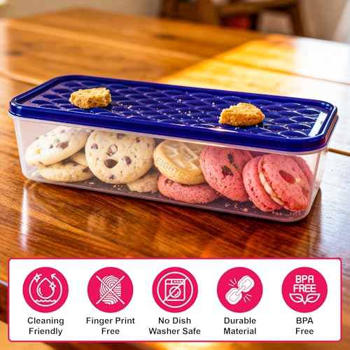 Eightiz Tight Plastic Food Fridge Storage Containers Set for Kitchen | Pantry Organizers Accessories Items,Storage Boxes Dishwasher,Freezer Safe Durable, and Space-Saving (1200 ML, Pack of 2) - Image 3