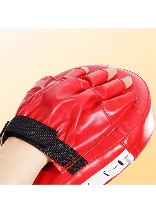 HOMESTAR 2 Pcs Curved Punching Mitts, Boxing Pads, Hand Target Boxing Pads, Training Focus Pads for Kickboxing, Muay Thai, MMA Martial Art UFC, Red - Image 2