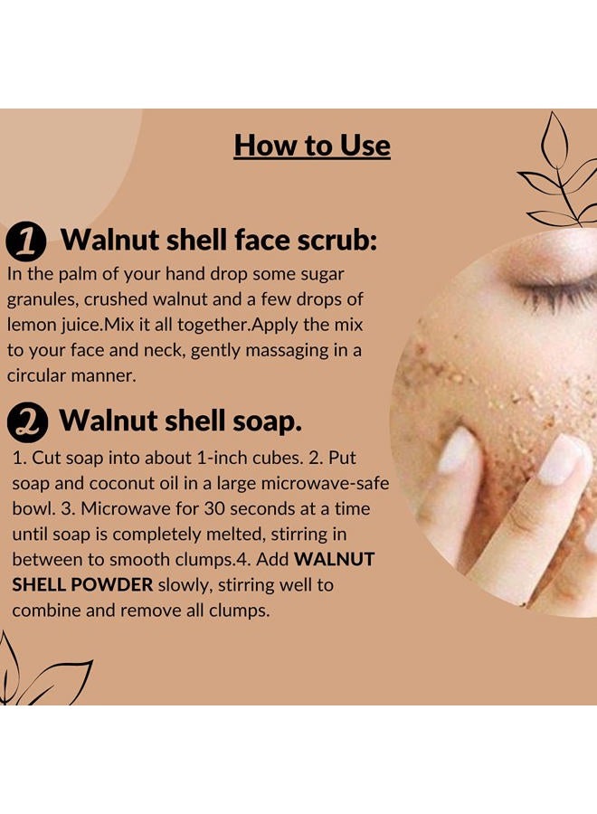 minature Natural Walnut shell Powder by mi nature| 100g (3.5 oz) | Ideal for soap making | Homemade natural scrub | No Silica and Any Artificial Additives - Image 3