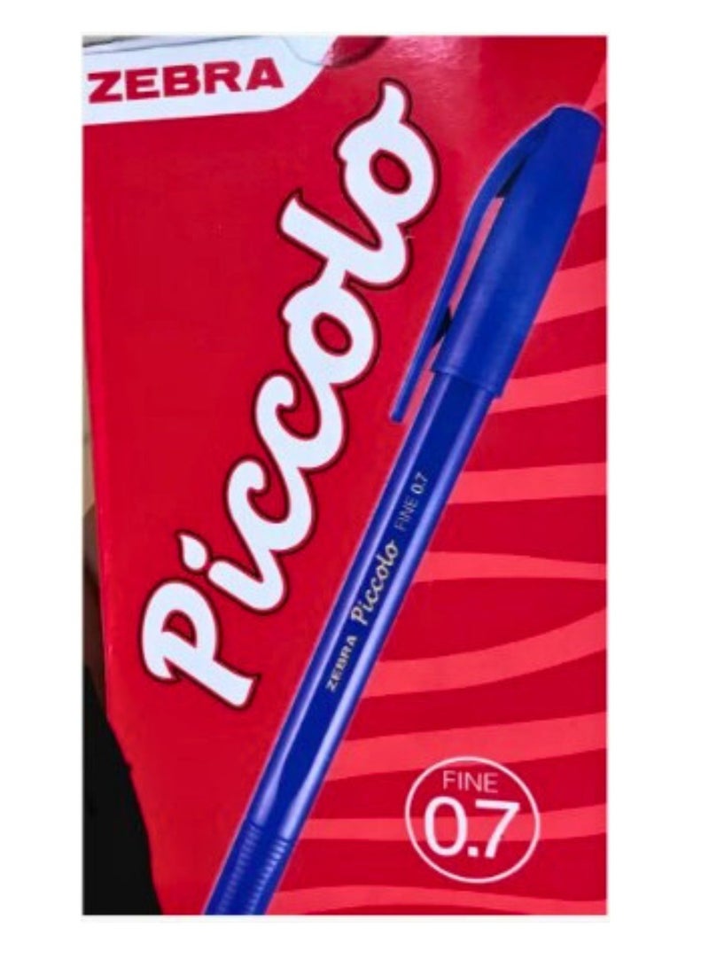 ZEBRA 12-Piece Piccolo Blue Ball Pen 0.7mm Fine Tip - Image 1