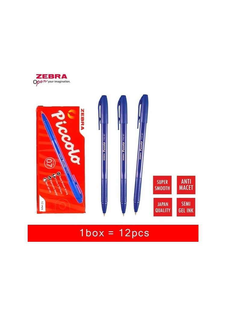 ZEBRA 12-Piece Piccolo Blue Ball Pen 0.7mm Fine Tip - Image 2