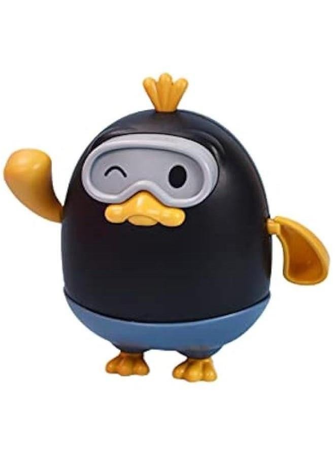 Pull & Go Duck Bath Toy, Funny Duckling Toy Wind-up Tub Jumpsuit Bathtub Swimming Goggles Water Boat for Boys and Girls (4-Black)  - Image 1