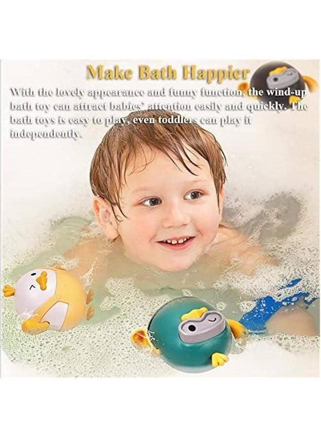 Pull & Go Duck Bath Toy, Funny Duckling Toy Wind-up Tub Jumpsuit Bathtub Swimming Goggles Water Boat for Boys and Girls (4-Black)  - Image 4