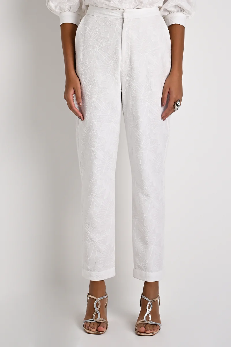 Straight Off-White Pants