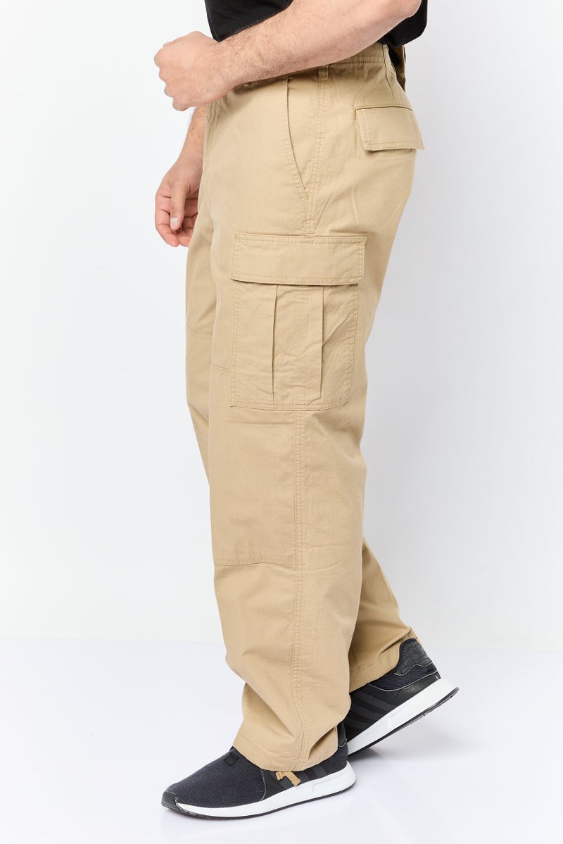 DOCKERS Men Relax Fit Solid Cargo Pants, Khaki - Image 3