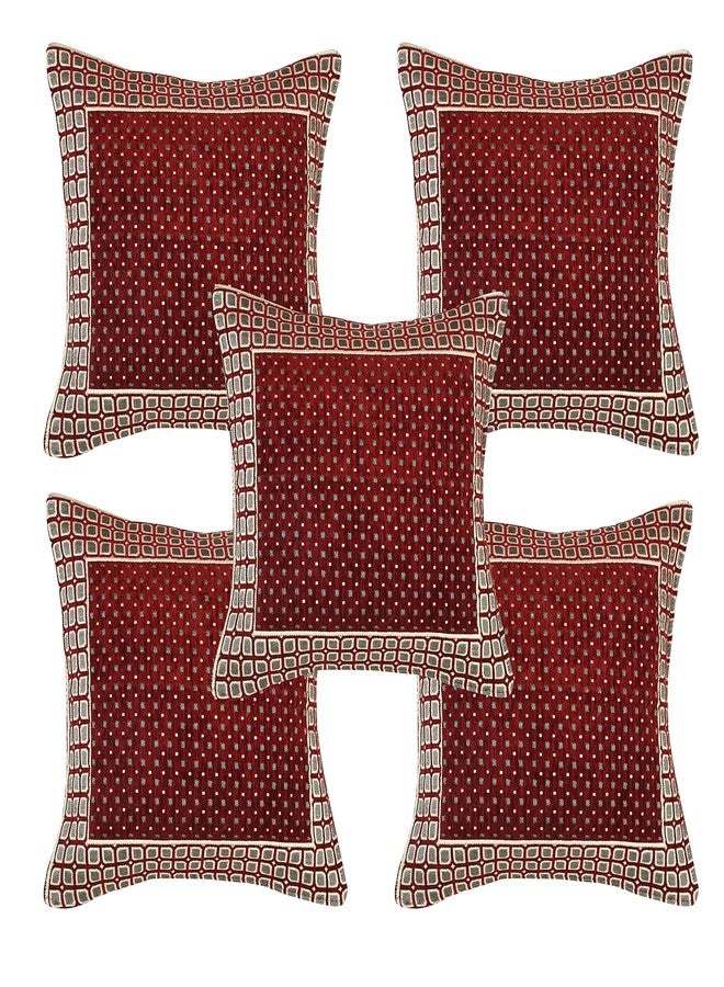 Jayvaam Sofa Cover with Cushion Cover and Table Cover - 3 Seater and 2 Seater Sofa Covers with Arm Set 16 Pcs - 3+1+1 Panels for Home Living Room Sofa Couch Decor (Maroon), Chenille - Image 3