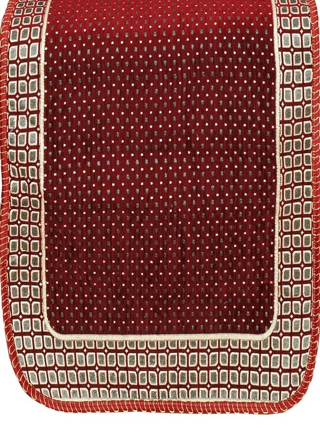 Jayvaam Sofa Cover with Cushion Cover and Table Cover - 3 Seater and 2 Seater Sofa Covers with Arm Set 16 Pcs - 3+1+1 Panels for Home Living Room Sofa Couch Decor (Maroon), Chenille - Image 2