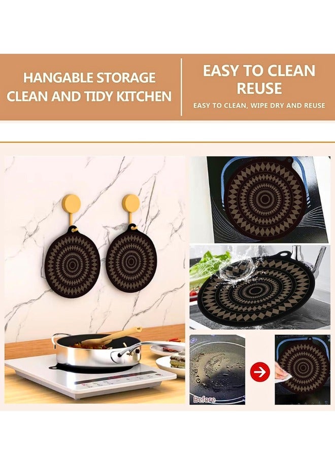 تشيس اب قطعتان من سجادات حماية أسطح الطهي المصنوعة من السيليكون، مقاومة للحرارة الحرارية لمواقد الحث والطهي العربي، وسادات أمان لأسطح العمل، غير قابلة للانزلاق وسهلة التنظيف (24 سم) - Image 3