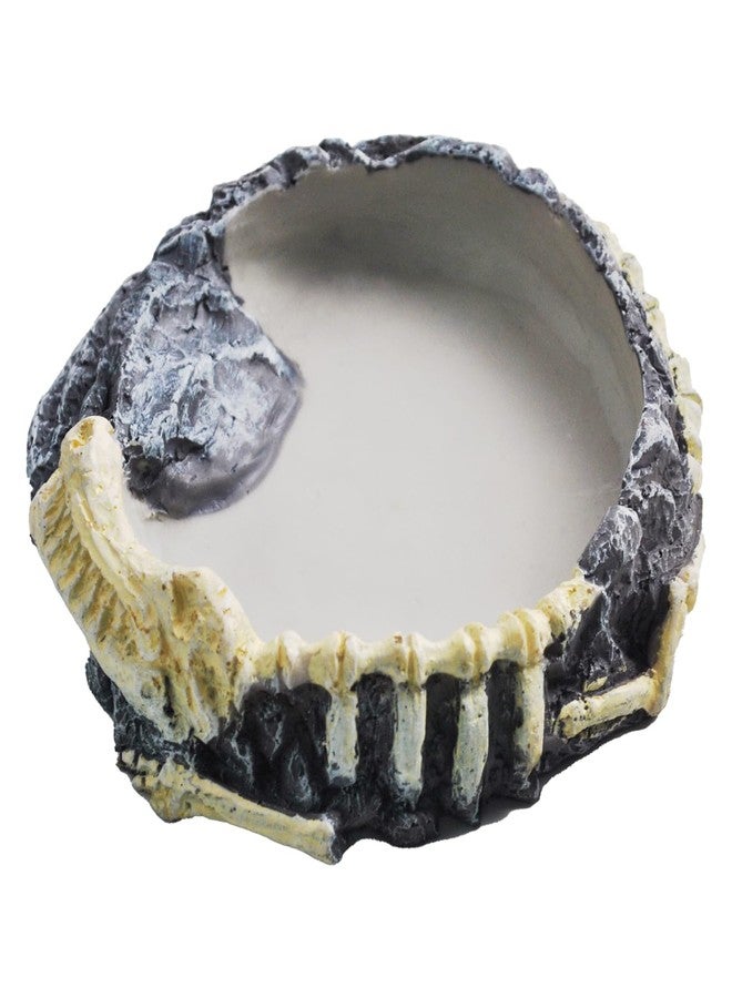 MUYG Reptile Food Water Bowl Resin Rock Gecko Feeding Dish Tortoise Feeder Food and Water Plate Amphibian Drinking Basin Reptile Habitat Tank Accessories for Turtle Lizard Leopard Gecko Chameleon - Image 1