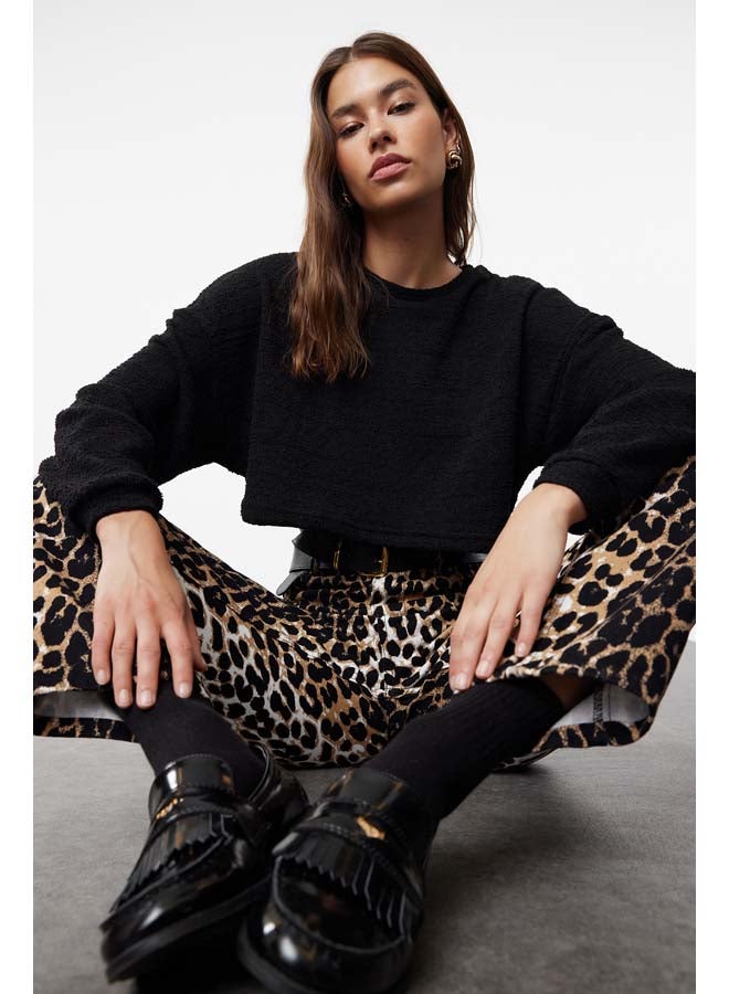 trendyol Black Crop Bat Sleeve Knitwear Sweater TWOAW25KZ00221 - Image 1