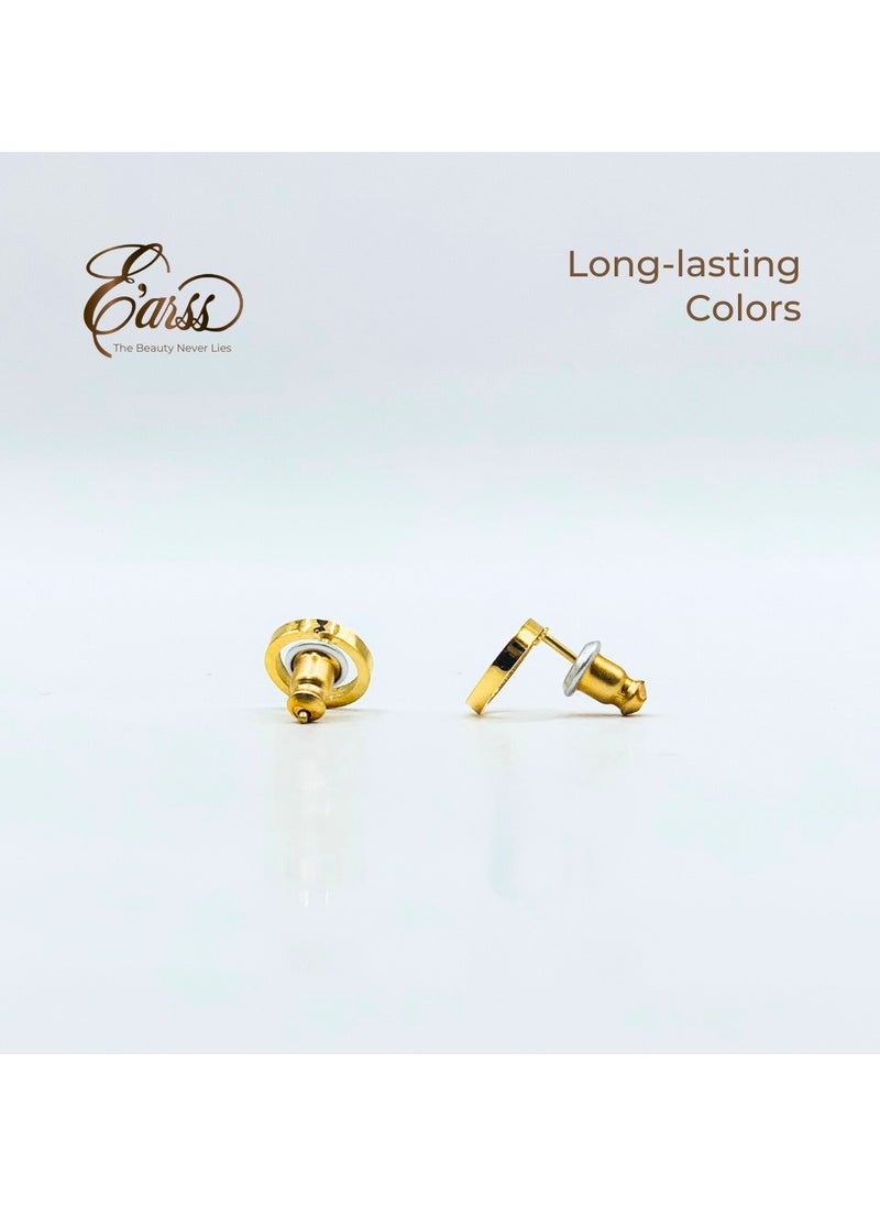 Earss Open Gold Circle Stud | Stainless Steel | 18K Gold Plated  - Image 4