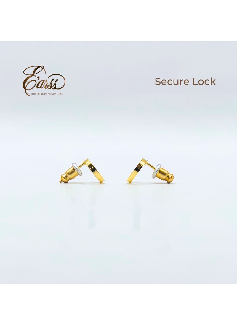 Earss Open Gold Circle Stud | Stainless Steel | 18K Gold Plated  - Image 5