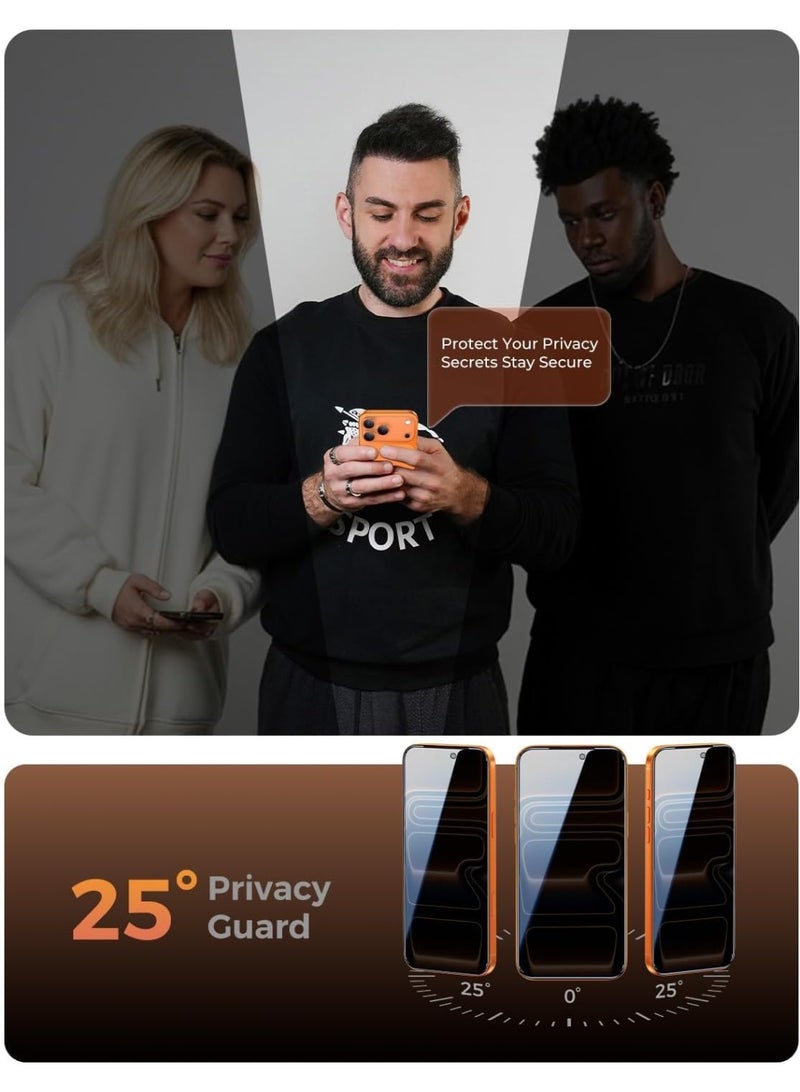 Privacy Screen Protector for (iPhone 17) 6.3-Inch, 9H Hardness Tempered Glass Film [Anti-Scratch] [No Bubbles] Anti-Spy Full Coverage Screen Protector for iPhone 17. - Image 4