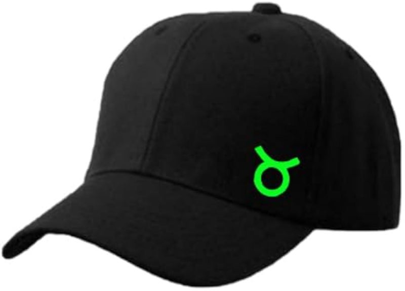 Classic Black Cap with Taurus zodiac Lemon green Color Logo
