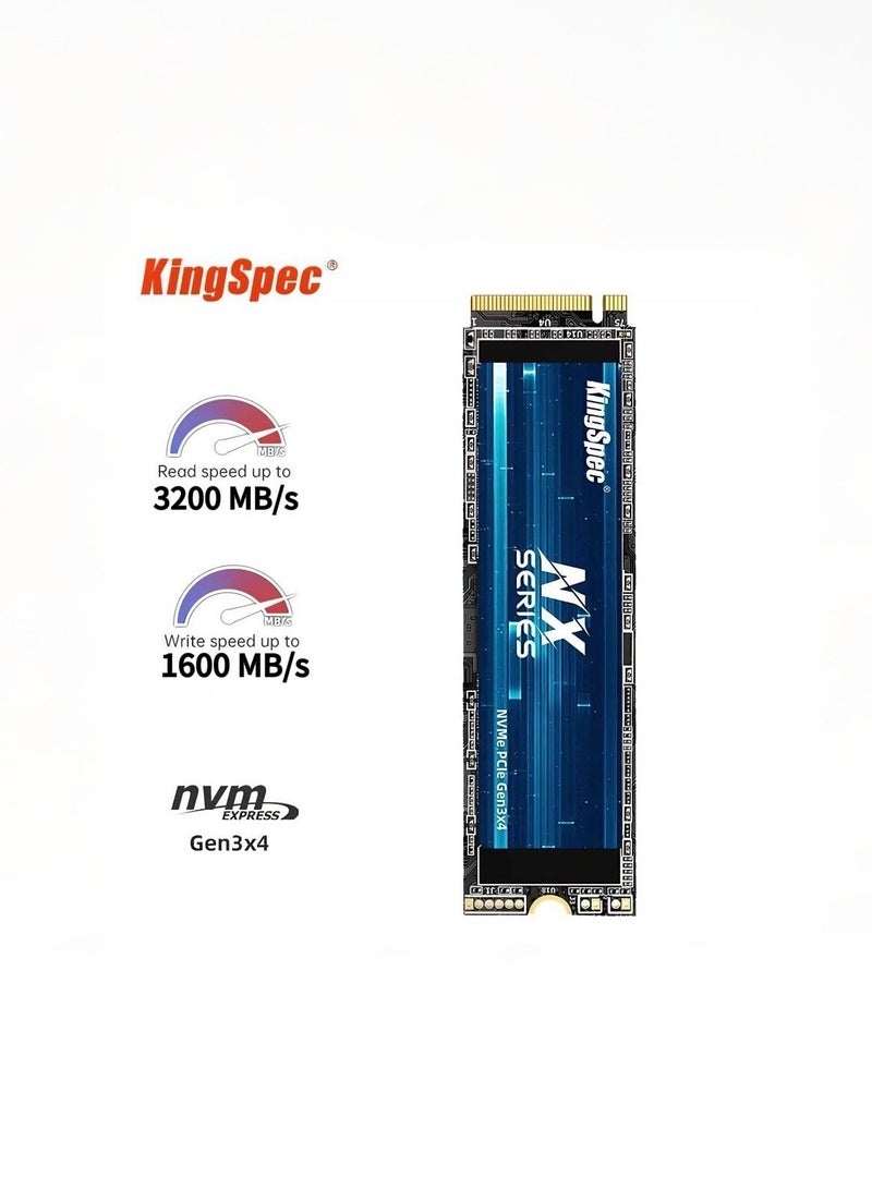 كينجس بيك محرك أقراص KingSpec NX 256GB M.2 NVMe SSD 2280 | سرعة قراءة تصل إلى 3200 ميجابايت/ثانية | تبديد حرارة الجرافين | محرك أقراص داخلي PCIe Gen3×4 TLC لأجهزة الكمبيوتر المحمولة والمكتبية - Image 2