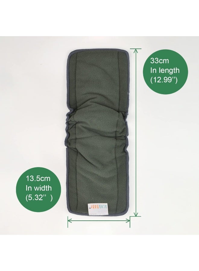 AlVABABY Charcoal Bamboo Inserts with Gussets Natures Cloth Diaper Liner 5-Layer Bamboo Charcoal Viscose Staple Fiber Inserts,Reusable Liners for Baby Cloth Diapers 6PCS - Image 2