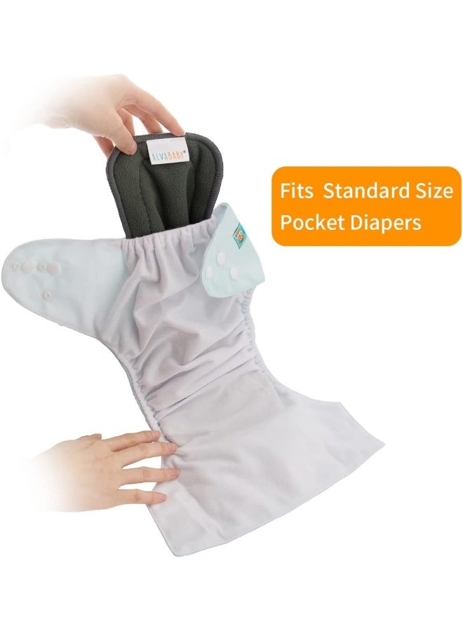 AlVABABY Charcoal Bamboo Inserts with Gussets Natures Cloth Diaper Liner 5-Layer Bamboo Charcoal Viscose Staple Fiber Inserts,Reusable Liners for Baby Cloth Diapers 6PCS - Image 5