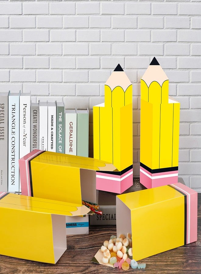 FOIMAS 12pcs Pencil Candy Boxes,Back to School Popcorn Treat Box Holder Pencil Shaped Gift Bags for Back to School Treacher Classroom Party Favor Supply - Image 4