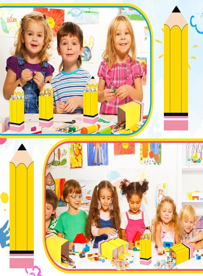 FOIMAS 12pcs Pencil Candy Boxes,Back to School Popcorn Treat Box Holder Pencil Shaped Gift Bags for Back to School Treacher Classroom Party Favor Supply - Image 5