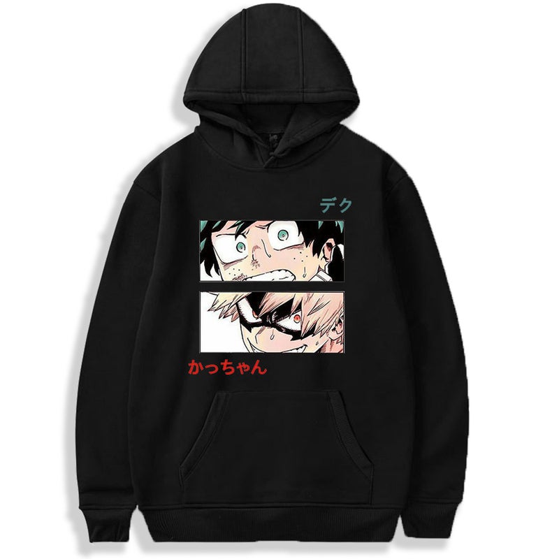 2025 Foreign Trade Day My Hero College Printed Hooded Loose Sweat 7 Black